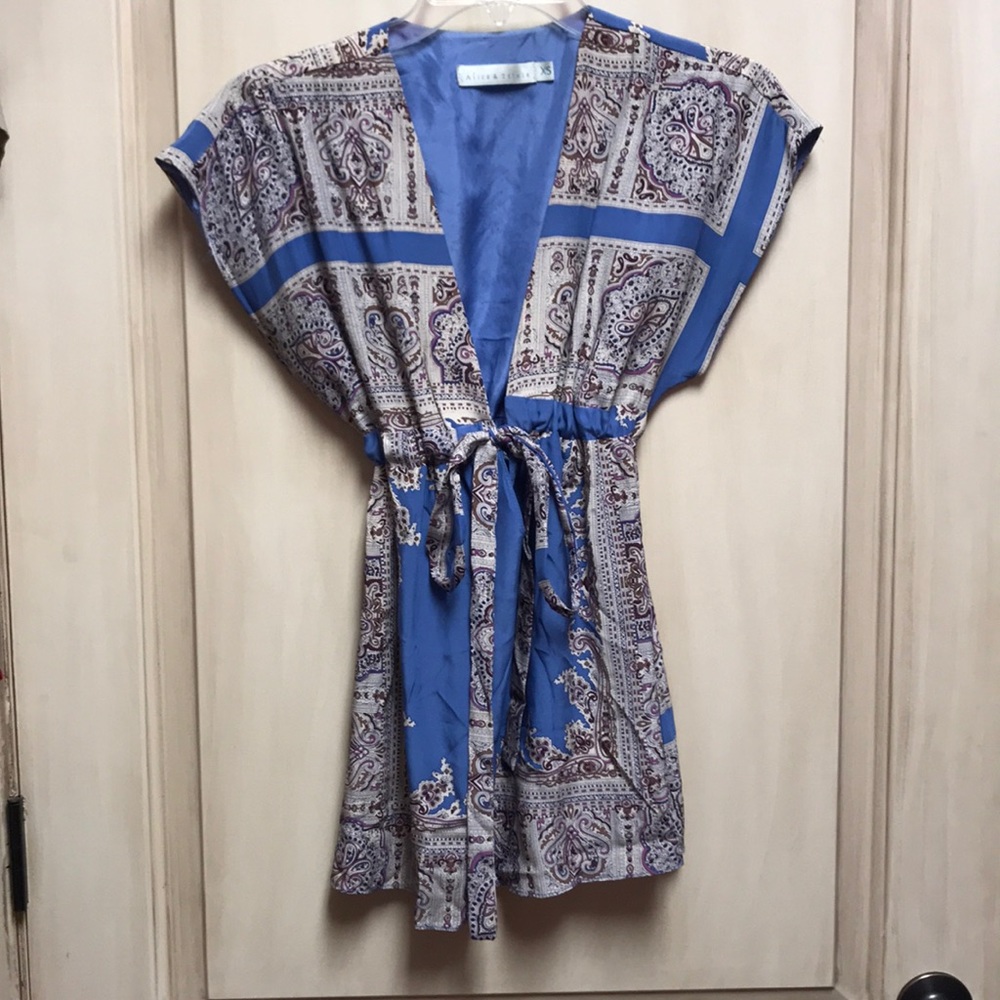 Deep V neck silk blouse